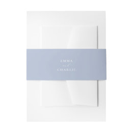 Faire-part Bandeau de mariage bleu poussiéreux doux style boh