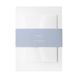Faire-part Bandeau de mariage bleu poussiéreux doux style boh