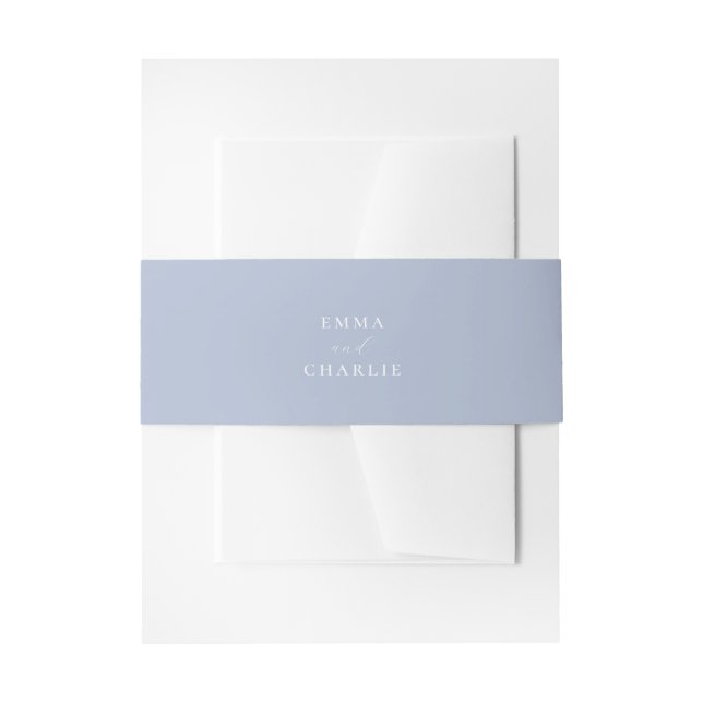 Faire-part Bandeau de mariage bleu poussiéreux doux style boh (Devant example)