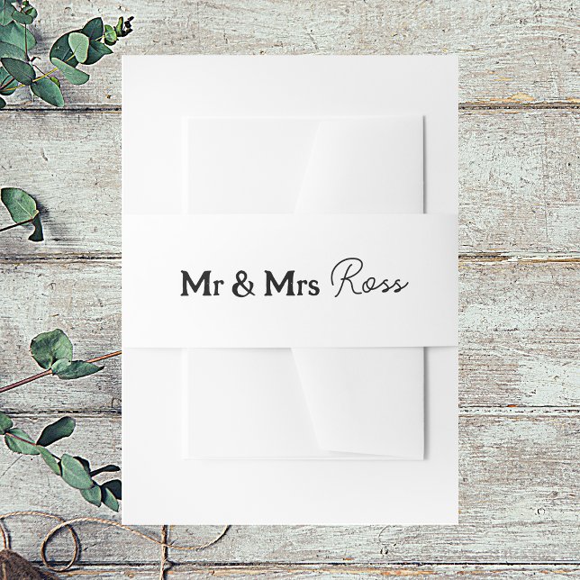 Faire-part Bandeau de mariage élégant Mr & Mrs pour invitatio (Créateur téléchargé)