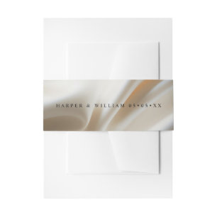 Faire-part Bandeau de mariage en satin ivoire