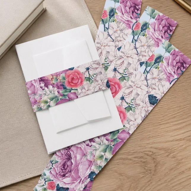 Faire-part Bandeau de mariage floral (Créateur téléchargé)