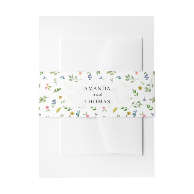 Faire-part Bandeau de mariage floral pastel (Devant example)