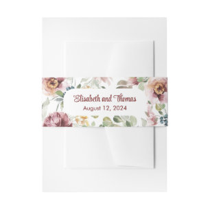 Faire-part Bandeau de mariage floral pastel vintage