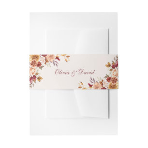 Faire-part Bandeau de mariage floral taupe Élégant Boho