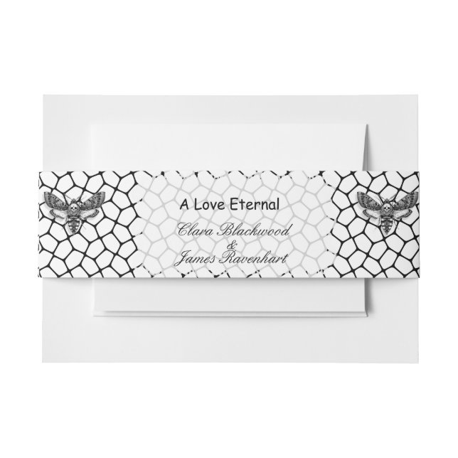 Faire-part Bandeau de mariage gothique – Élégant Bla (Devant Example)