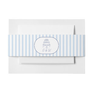 Faire-part Bandeau de mariage minimaliste à rayures cabane bl