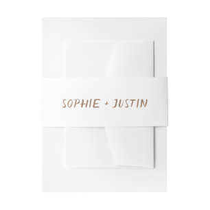 Faire-part Bandeau de mariage minimaliste blanc pour invitati