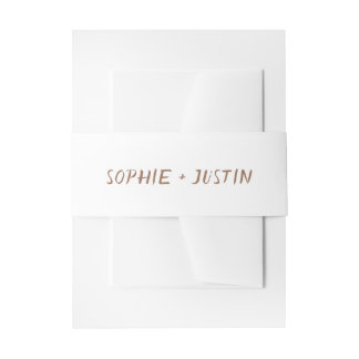 Faire-part Bandeau de mariage minimaliste blanc pour invitati