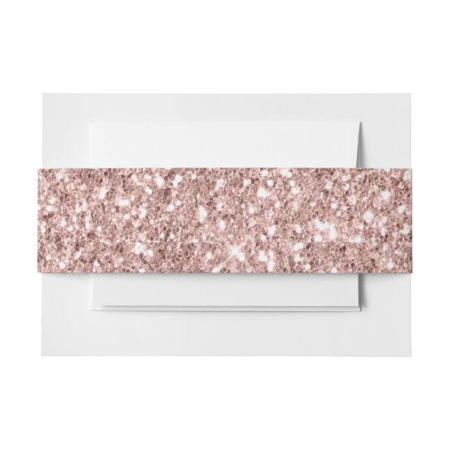 Faire-part Bandeau de mariage pailleté or rose (Devant Example)