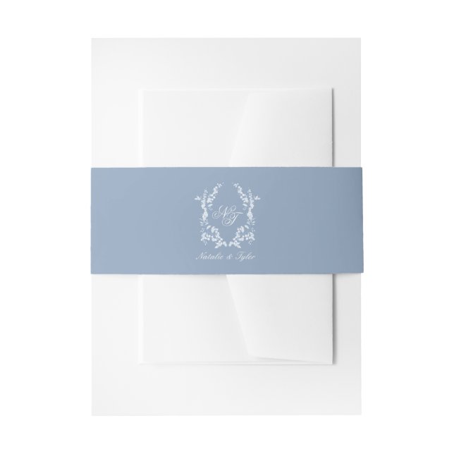 Faire-part Bandeau de ventre d'invitation avec blason monogra (Devant example)