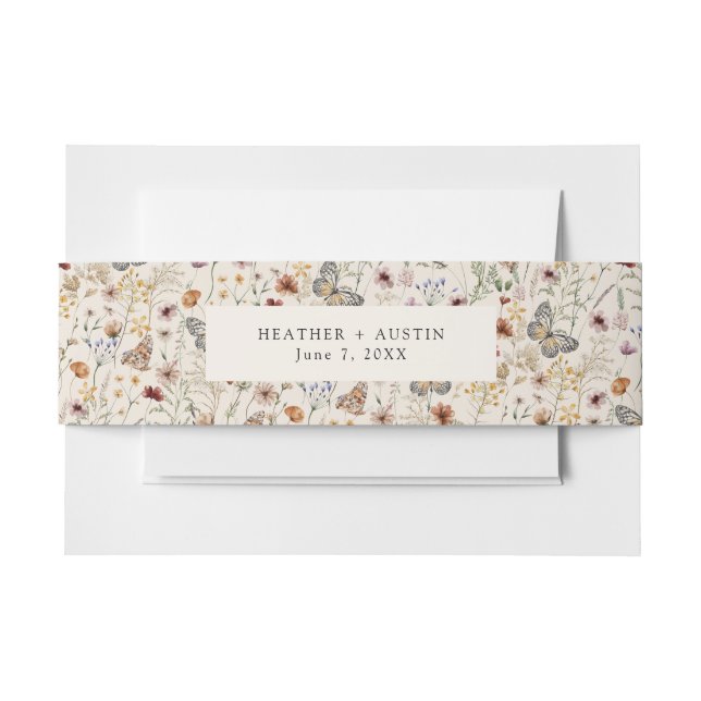 Faire-part Bandeau de ventre d'invitation Boho (Devant Example)