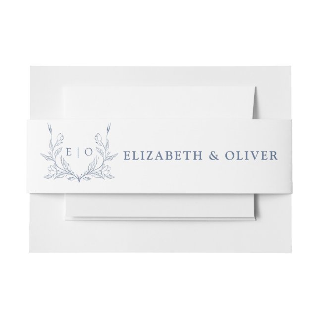 Faire-part Bandeau de ventre d'invitation de mariage à monogr (Devant Example)