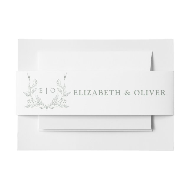 Faire-part Bandeau de ventre d'invitation de mariage à monogr (Devant Example)