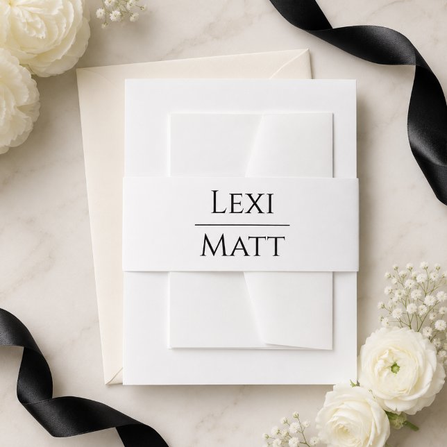 Faire-part Bandeau de ventre d'invitation de mariage blanc (Créateur téléchargé)