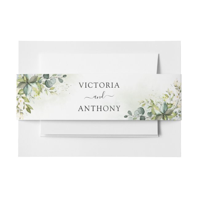 Faire-part Bandeau de ventre d'invitation de mariage de verdu (Devant Example)