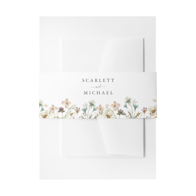 Faire-part Bandeau de Ventre Invitation Fleur Sauvage (Devant example)