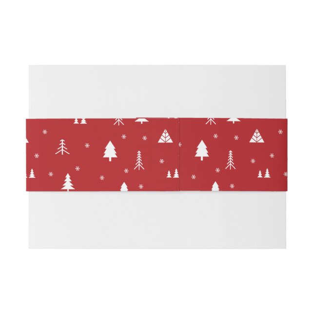 Faire-part Bandeau ventral d'invitation Arbres et flocons de  (Dos exemple)