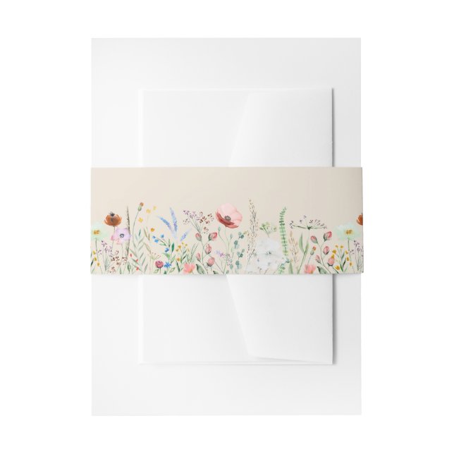 Faire-part Bandeau ventral d'invitation Prairie de fleurs sau (Devant example)