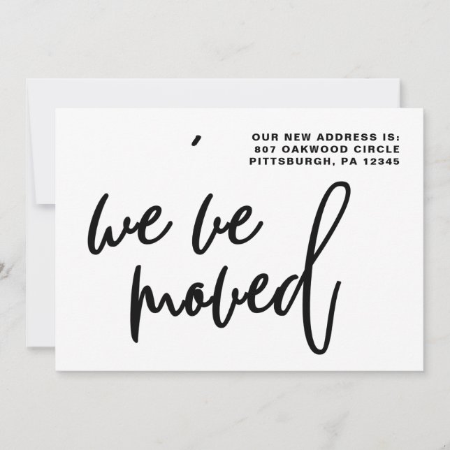 Faire-part Bandes noires et blanches Changement d'adresse (Devant)