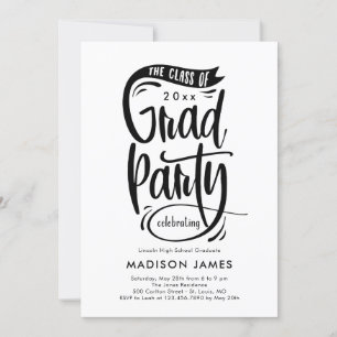 Faire-part Bannière de fête ÉDITABLE COULEUR Graduation Invit