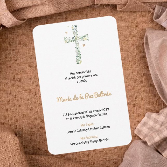 Faire-part Baptême Religieux Espagnol & Bautizo Estampa (Créateur téléchargé)