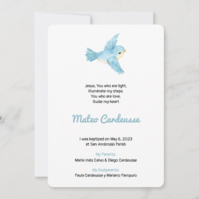 Faire-part Baptism and baptismal card (Devant)