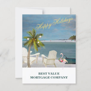 Faire-part Beach Palm Flamant rose Business Budget Holidays C