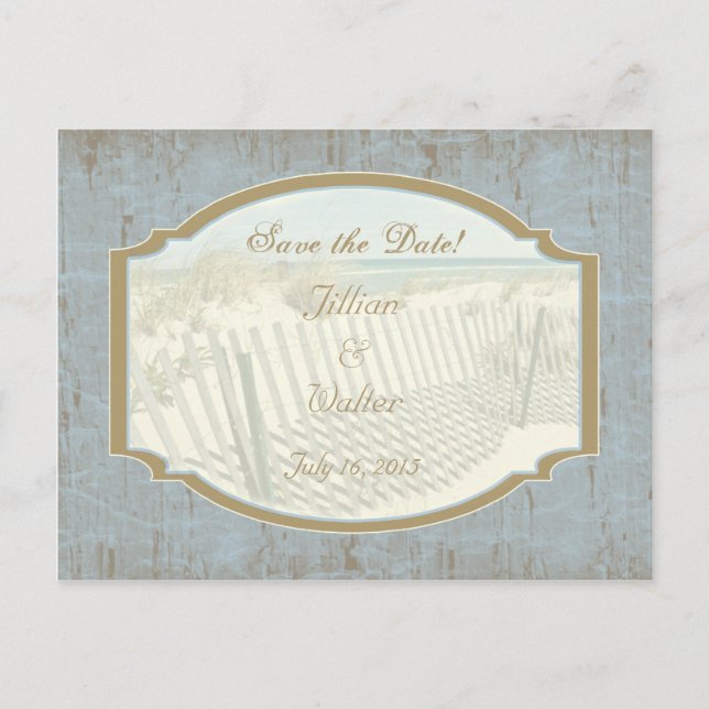 Faire-part Beach Wedding Enregistrer la date Carte postale (Devant)