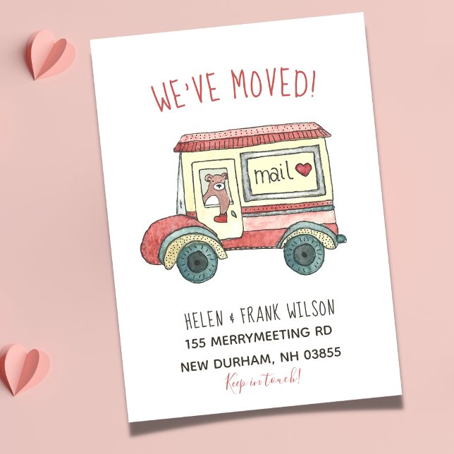 Faire-part Bear in Mail Truck Nouvelle adresse (Créateur téléchargé)