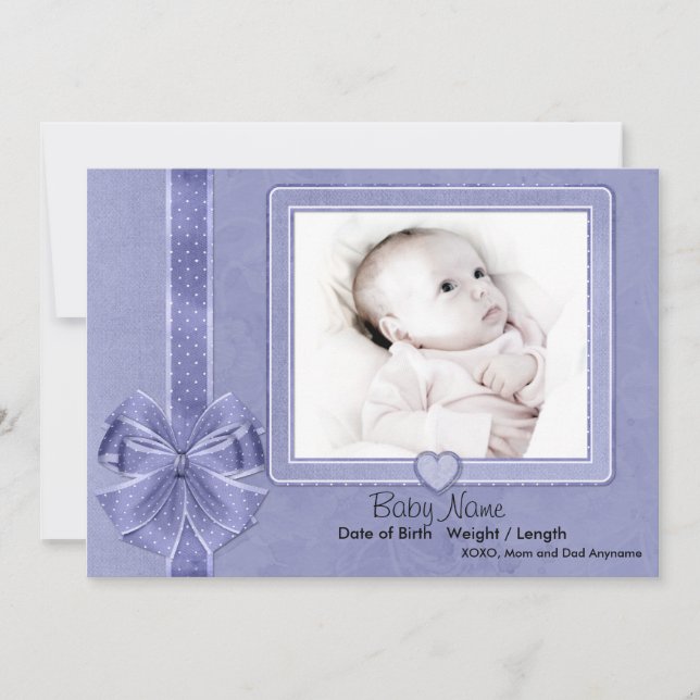 Faire-part Bébé à rebut bleu (Devant)