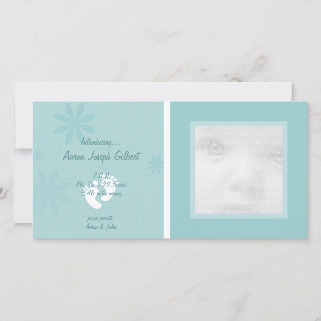 Faire-part Bébé bleu (Devant)