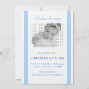 Faire-part Bébé bleu clair naissance garçon