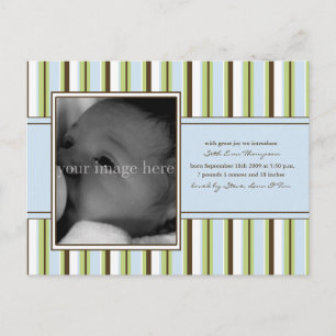 Faire-part Bébé Bleu Gris
