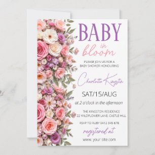 Faire-part Bébé en Fleur, Baby Shower Fleurs Sauva