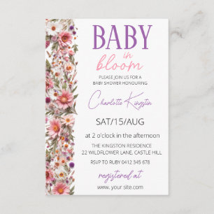 Faire-part Bébé en fleurs, Baby Shower aux fleurs
