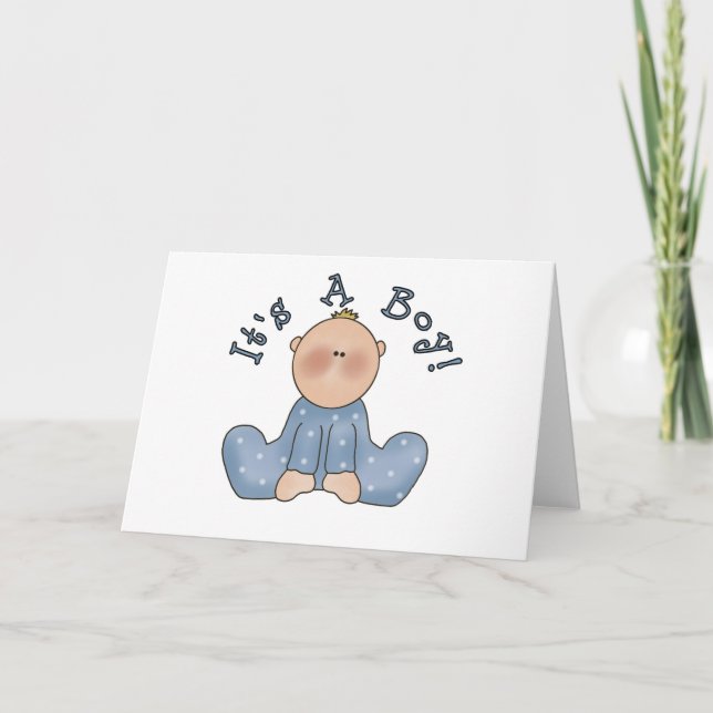 Faire-part Bébé en pyjama C'est un garçon (Devant)