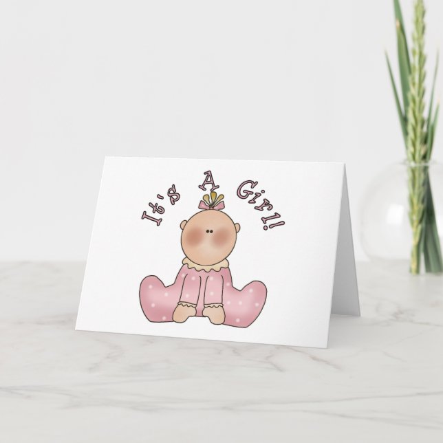 Faire-part Bébé en pyjama C'est une fille (Devant)