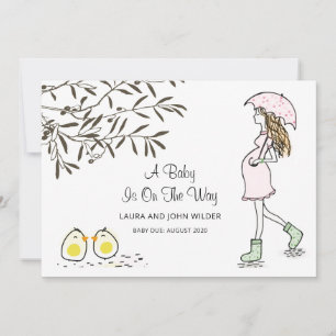 Faire-part Bébé en route s'attendant à la grossesse de maman