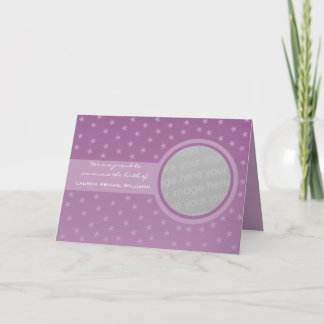 Faire-part bébé étoilé (violet)