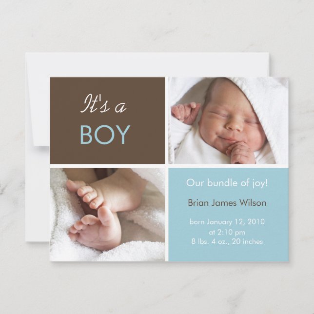 Faire-part bébé garçon (Devant)