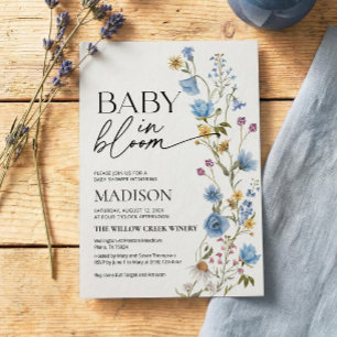 Faire-part Bébé garçon en fleurs Baby Shower