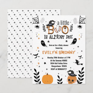 Faire-part bébé little boo Baby shower halloween