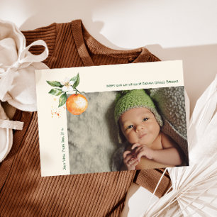 Faire-part Bébé Merci Little Cutie Citron Orange