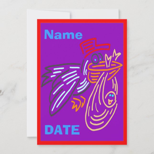 Faire-part bébé, nom de modification, couleurs (Devant)