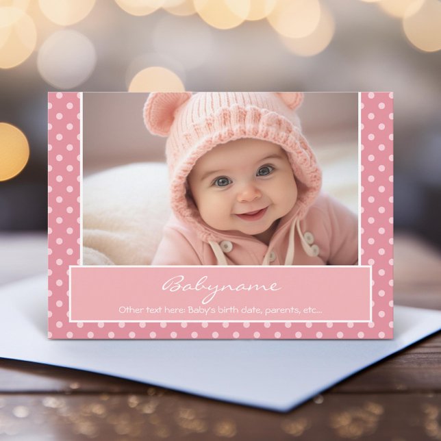 Faire-part bébé ou carte d'anniversaire (Unique Photo Card)
