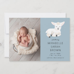 Faire-part Bébé Photo Petite agneau Naissance
