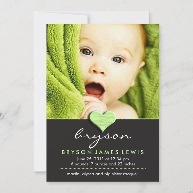 Faire-part bébé simple et chic (Devant)