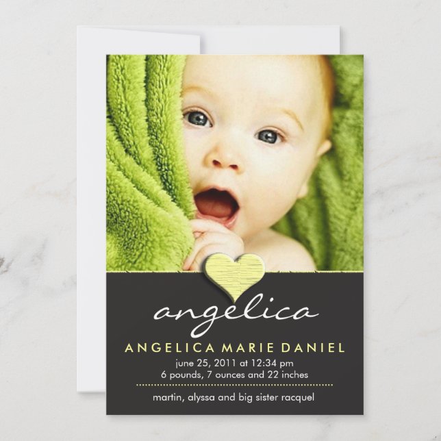 Faire-part bébé simple et chic (Devant)