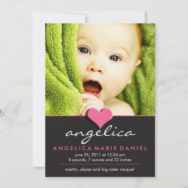 Faire-part bébé simple et chic (Devant)